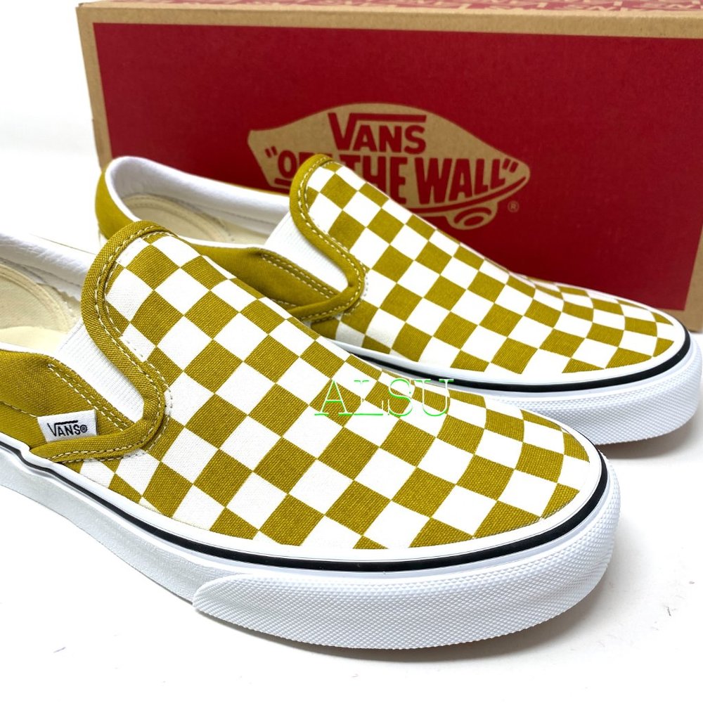 VANS Classic Slip On Checkerboard Olive Oil Sneakers Men's Size VN0A4U381GI - Picture 8 of 10